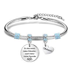 Schwester Armband Geschenk, lustige Erinnerung Armband für "Du bist immer meine schwester auch immer meine Freundin" Schwestern Freunde Coworker Geburtstag Weihnachten Hochzeit Silber Schmuck (Stil 2) von Coagurmes