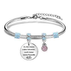 Schwester Armband Geschenk, lustige Erinnerung Armband für "Du bist immer meine schwester auch immer meine Freundin" Schwestern Freunde Coworker Geburtstag Weihnachten Hochzeit Silber Schmuck (Stil 4) von Coagurmes