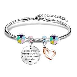 Schwester Charme Armband Geschenke von Schwester, lustiges Silber Armband für Schwestern Freunde Geburtstag Weihnachten Immer Meine Schwester für immer Mein Freund Schmuck Geschenke von Coagurmes