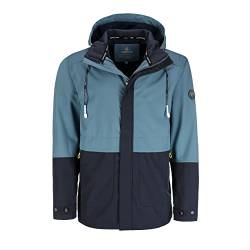 Coastguard Herren Softshelljacke zweifarbig - Outdoor-Jacke Freizeitjacke mit abnehmbarer Kapuze in Rauchblau/Dunkelblau Größe XL von Coastguard