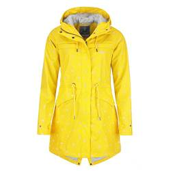 Leitfeuer Damen Regenmantel Kurzmantel mit Allover-Print Muschel - PU-Regenjacke Outdoorjacke wasserdicht winddicht in Gelb Größe 40 von Coastguard