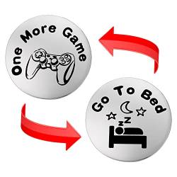 Cobee Funny Flip Coins, doppelseitige Gaming Neuheitsmünze One More Game/Go To Bed Gift Decision Maker Coin Geschenke für Freund, Freundin, Ehemann, Sohn, Liebhaber, Geburtstag von Cobee