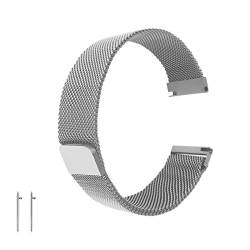Cobee Magnetisches Uhrenarmband aus Metall, gewebtes Mesh Schnellverschluss, verstellbare Edelstahl Ersatzbänder mit Magnetverschluss, intelligente Sportuhrenarmbänder für Männer (20mm, silver) von Cobee