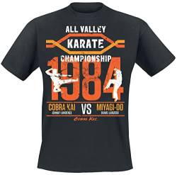 Cobra Kai All Valley Championship Männer T-Shirt schwarz L 100% Baumwolle Fan-Merch, Filme, TV-Serien von Cobra Kai