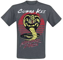 Cobra Kai Never Dies! Männer T-Shirt grau XL 65% Polyester, 35% Baumwolle Fan-Merch, Filme, TV-Serien von Cobra Kai