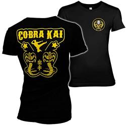 Cobra Kai Offizielles Lizenzprodukt Kickback Damen T-Shirt (Schwarz), Large von Cobra Kai