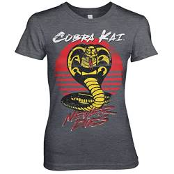 Cobra Kai Offizielles Lizenzprodukt Never Dies Damen T-Shirt (Dunkel-Heather), Medium von Cobra Kai