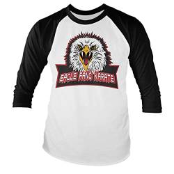 Offizielles Lizenzprodukt Eagle Fang Karate Baseball Lange Ärmel T-Shirt (Weiß-Schwarz), Medium von Cobra Kai