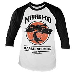 Offizielles Lizenzprodukt Miyagi-Do Karate School Baseball Lange Ärmel T-Shirt (Weiß-Schwarz), XX-Large von Cobra Kai