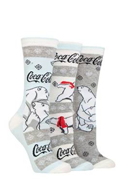 Coca-Cola Damen Baumwolle Rohr Socken Packung 3 Multi 37-42 von Coca-Cola