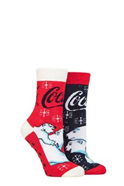 Coca-Cola Damen Gebürstete Thermik Socken Packung 2 Multi 37-42 von Coca-Cola