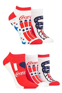 Coca-Cola Damen Sternenbanner Schuheinlage Socken Packung 5 Multi 37-42 von Coca-Cola