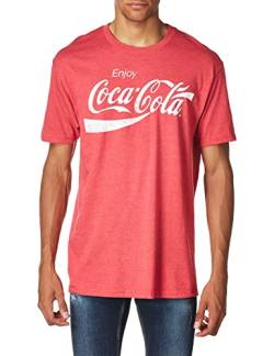 Coca-Cola Herren Coke Classic Vintage Logo T-Shirt, Rot Htr, XL von Coca-Cola