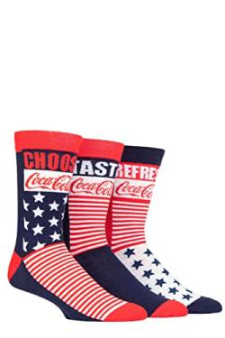 Coca-Cola Herren Sternenbanner Socken aus Baumwolle Packung 3 Multi 39-45 von Coca-Cola