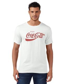 Coca-Cola Herren T-Shirt Eighties Coke Kurzarm, Weiß, Mittel von Coca-Cola