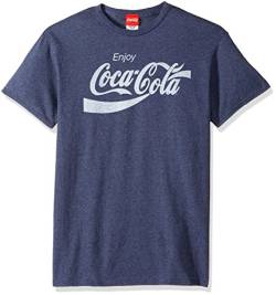 Coca-Cola Herren T-Shirt Eighties Coke Kurzarm - Blau - Mittel von Coca-Cola