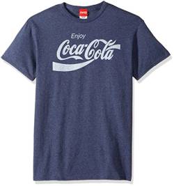 Coca-Cola Herren T-Shirt Eighties Coke Kurzarm - Blau - X-Groß von Coca-Cola