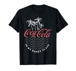 Coca-Cola Is My Happy Place Beach Line Art Logo T-Shirt von Coca-Cola