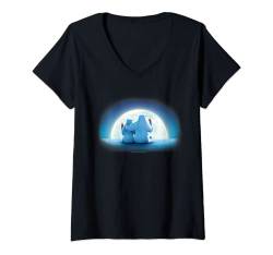 Damen Coca-Cola Christmas Polar Bears Moonlight Portrait T-Shirt mit V-Ausschnitt von Coca-Cola