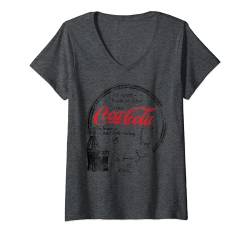 Damen Coca-Cola Vintage Baseball Ad T-Shirt mit V-Ausschnitt von Coca-Cola