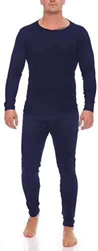 1 Langes Set Herren Thermo Unterwäsche Gr. 7 marine lange unterhosen männer lange männerunterwäsche thermo unterhose lang set 100 100% Baumwolle günstige preiswerte blau günstig preiswert billig Mann von Cocain underwear