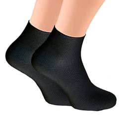 10 Paar schwarze Herren KURZ Socken ohne Gummi, 100% Baumwolle, Business-Socken handgekettelt ohne Naht, für Diabetiker geeignet, Anzug-Socken Markenware Cocain Gr. 47-50 von Cocain underwear