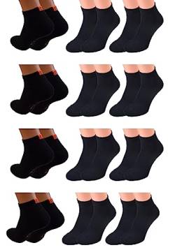 12 Paar Sport-Kurz-Socken, Kurzschaft mit Frotteesohle in schwarz Marke Cocain für Damen und Herren Gr. 39-42 von Cocain underwear