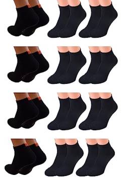 12 Paar Sport-Kurz-Socken, Kurzschaft mit Frotteesohle in schwarz Marke Cocain für Damen und Herren Gr. 43-46 von Cocain underwear