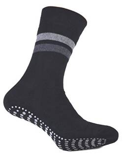 4er Pack Damen & Herren Socken mit ABS Noppen Marke Cocain ohne Gummi Thermo Socken Frottee Anti Rutsch Socke Stoppersocken Gr. 43-46 Marine/Anthrazit von Cocain underwear