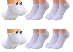 6 Paar Damen Herren Sneaker Socken mit Frotteesohle Baumwolle Elasthan, weiß Gr. 39/42 von Cocain underwear