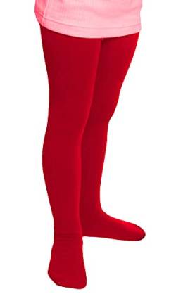 Cocain underwear 2 Kinder Thermo Strumpfhosen ROT mit flauschigem Innenfleece, Vollfrottee, tolle Unifarben, Grösse 110-116 von Cocain underwear