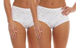 Cocain underwear 2 Stück Microfaser Taillen-Slips Creme Uni mit Streublümchen und Schleife, Grösse 40/42 von Cocain underwear