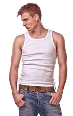 Cocain underwear 4 Herren Unterhemden Achselhemd 100% Baumwolle weiß Feinripp Gr. 11/5XL Kochfest Trocknergeeignet von Cocain underwear