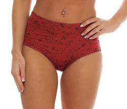 Cocain underwear 4 Stück modische Microfaser Taillen-Slips Uni rot mit Streublümchen und Kleiner Schleife - Leichter Shape-Effekt - Grösse 36-38 von Cocain underwear