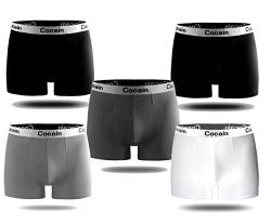 Cocain underwear 5 Stück Herren Boxershorts Weiss schwarz grau mit elastischem Bund Gr. XL hochwertige Qualität Grösse M L XL XX L 5 6 7 8 9 Retroboxer Retroshorts Männer von Cocain underwear