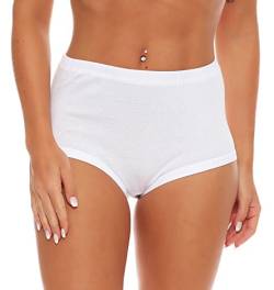 Cocain underwear 8 Damen Slip Gr. 56/58 weiß 100% supergekämmter Baumwolle ohne Seitennaht - hoch geschnitten Öko Tex Standard 100 - Kochfest - trocknergeeignet von Cocain underwear