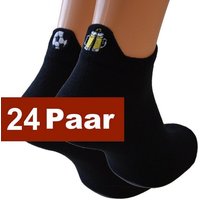 Cocain underwear Sneakersocken Herren Sneaker Socken schwarz Sportsocke Baumwolle (24-Paar) Fersenstickerei - variierende Motive von Cocain underwear