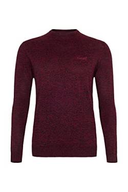 Cocain underwear Strickpullover Rundhals-Ausschnitt Herren Dunkles weinrot Gr. 3XL schick Büro atmungsaktiv und weich Baumwollqualität Schlichter Strickpullover moderner klassisch Baumwolle von Cocain underwear