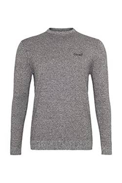 Cocain underwear Strickpullover Rundhals-Ausschnitt Herren grau meliert Gr. 3XL schick Büro atmungsaktiv und weich Baumwollqualität Schlichter Strickpullover moderner klassisch Baumwolle von Cocain underwear