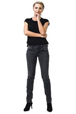 Coccara Damen Jeanshose Röhrnejeans 5 Pocket Vintage Skinny Fit Curly, Größe:W27 / L32, Farbe:CW9243 - Black von Coccara