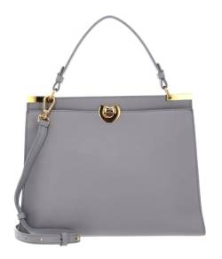 Coccinelle Binxie Handbag Grained Leather Light Grey von Coccinelle