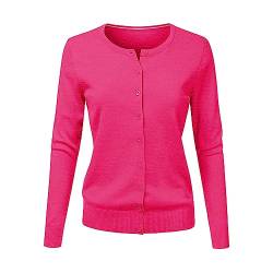 Cocila Damen Leichte Strickjacke Langarm Klassisch Rundhalsstrickjacke Casual Cardigan Strickmantel mit Knöpfen Strickcardigan Cardigans von Cocila