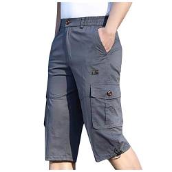 Cocila Herren Chino Kurze Hosen, Einfarbig Gerade Cargo Shorts Freizeit Baggy Cargohose Short Sports Pants Outdoor über Knie Tooling Shorts von Cocila