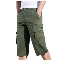 Cocila Herren Chino Kurze Hosen, Einfarbig Gerade Cargo Shorts Freizeit Baggy Cargohose Short Sports Pants Outdoor über Knie Tooling Shorts von Cocila