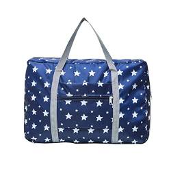 Große Reisetasche Seesack Faltbare Gym Tote Handtasche Umhängetasche Niedlich Floral Weekender Overnight Carry On Checked Luggage Bag Für Frauen Mädchen (Blau) von Cockjun