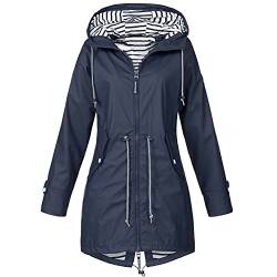 Trainingsjacken für Damen lockere Passform Windjacke Übergangsjacke Damen leichte Damen Mäntel Winter Regenjacke Damen Trenchcoat Damenjacke Plus Size Mantel wasserdicht lange Hoodies Mänte936 von Cockjun