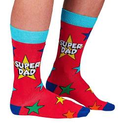 Super Dad Superheld Socken für Männer in 39-46 im Paar - Strumpf von Cockney Spaniel