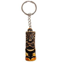 Coco Papaya Tiki Schlüsselanhänger / Taschendekoration, Polynesischer Stil, Braun, Einheitsgröße, Harz von Coco Papaya
