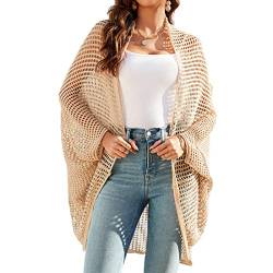 Damen Bikini Cover Up Sommer Strand Cardigan Pareos Hollow Out Strandponcho Knitted Swimsuits Coverup (L) von Cocoarm