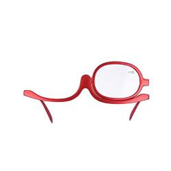 Make Up Schminkbrille Lesebrillen Damen Make Up Brille Single Objektiv Rotierende Brille Frauen Make Up Essentielles Werkzeug(100-rot) von Cocoarm